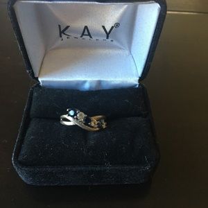 kay sapphire and white diamond ring